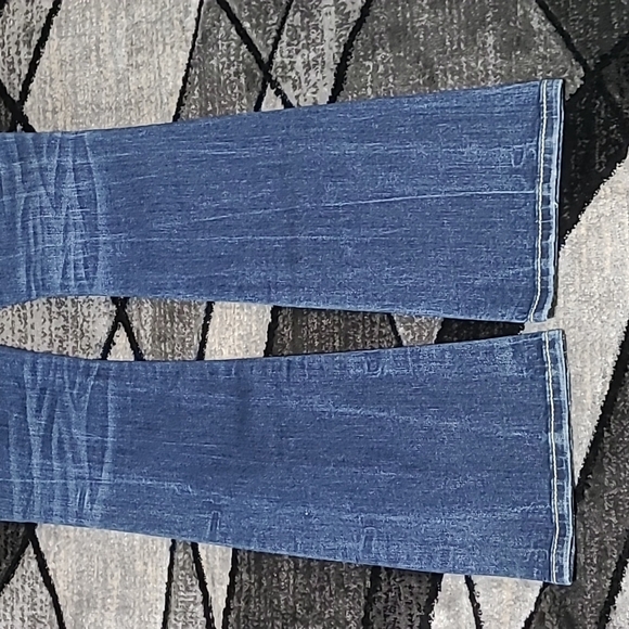 MISS ME EMBROIDERED BLING STUD DISTRESSED MID-RISE BOOT-CUT DENIM JEAN - Picture 11 of 16